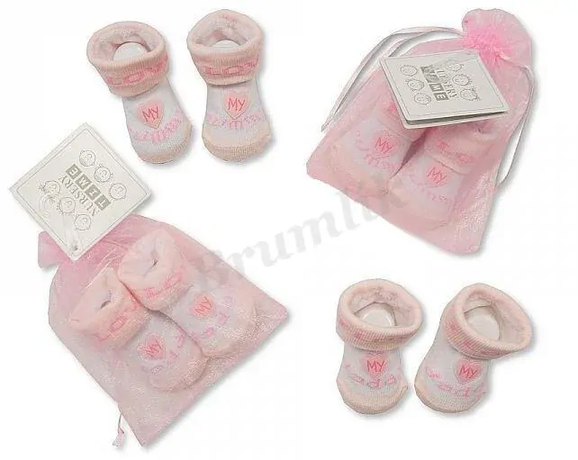 Kojenecké ponožky I LOVE DAD - růžové