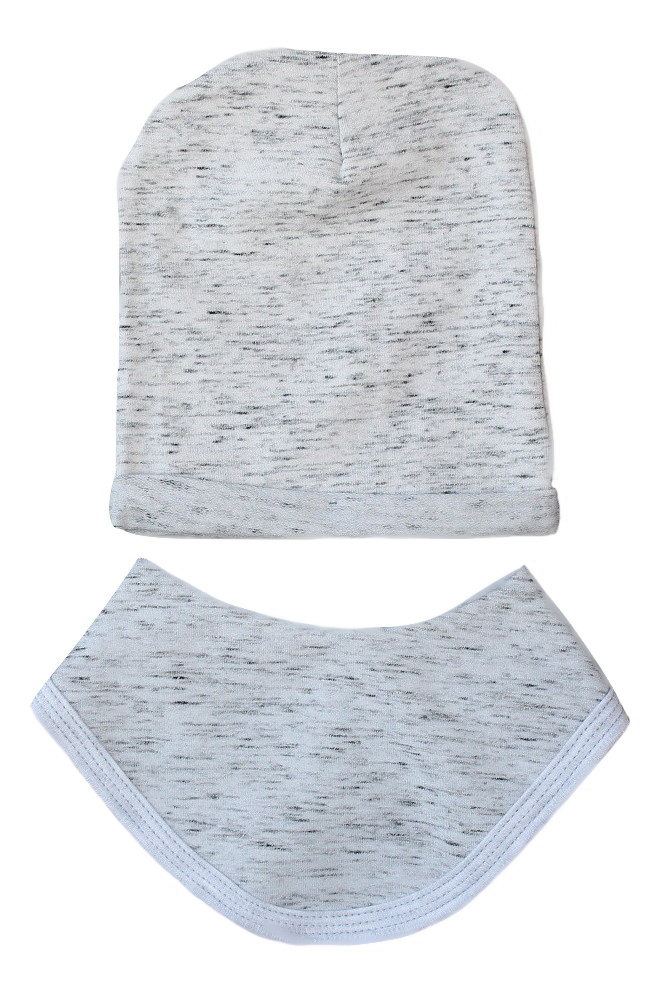 Dětská čepice+nákrčník sv. šedý melír