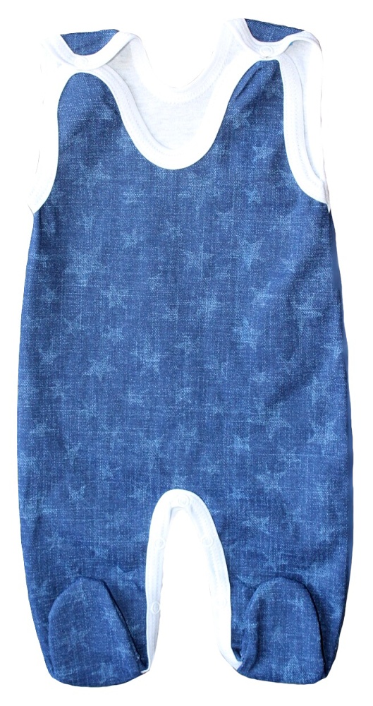 Kojenecké body polo Denim hvězdičky 80