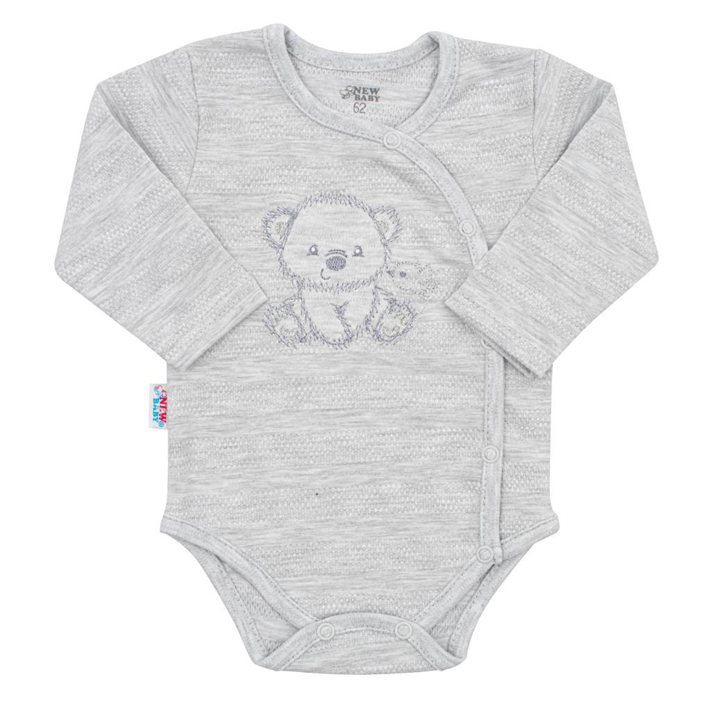 Kojenecká 4D souprava do porodnice SWEET BEAR šedá 56