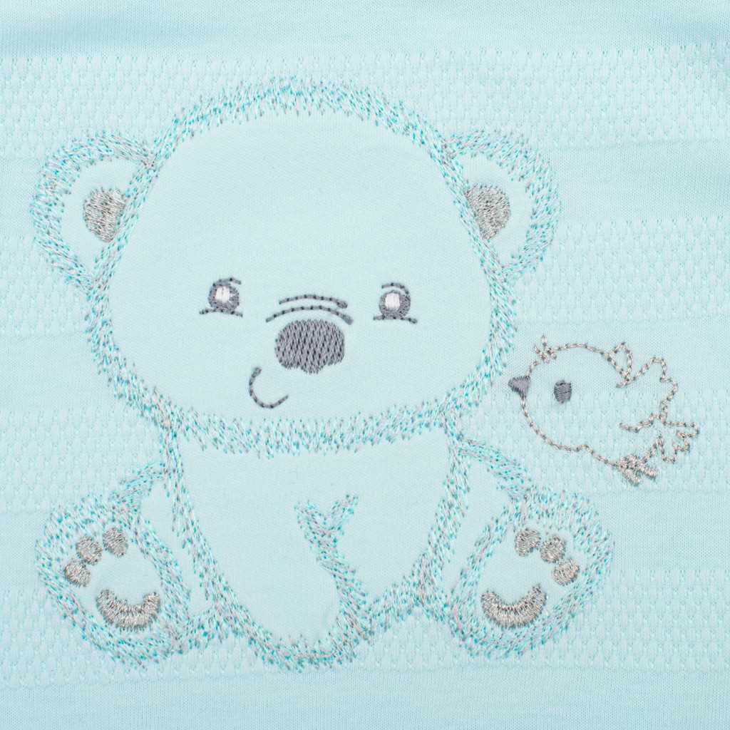 Kojenecká 4D souprava do porodnice SWEET BEAR modrá 62