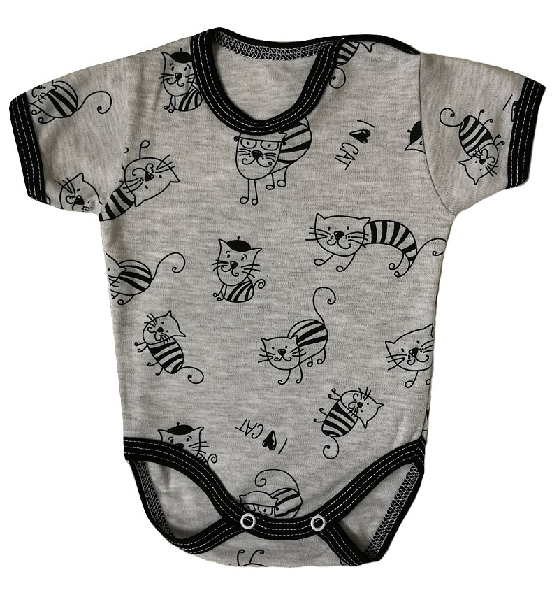 Kojenecké body dl. rukáv LOVE CAT 80