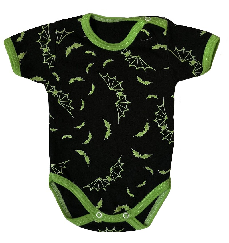 Dětské body kr. rukáv Netopýr neon 98
