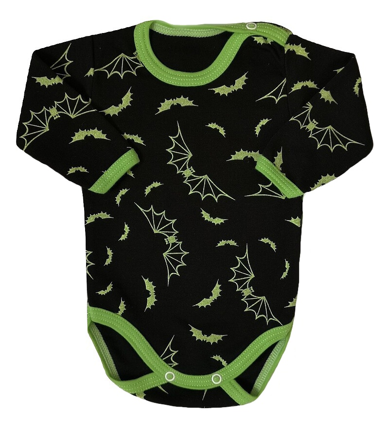 Dětské body dl. rukáv Netopýr neon 98