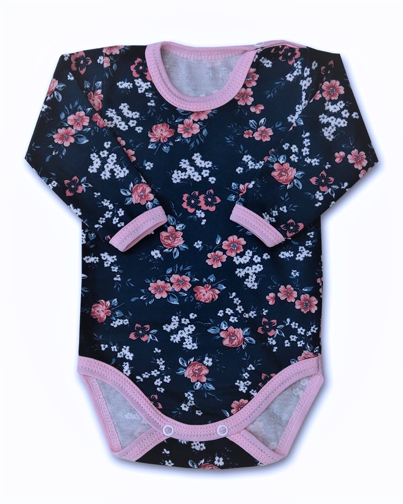 Kojenecké body rukáv Rose modrá 80