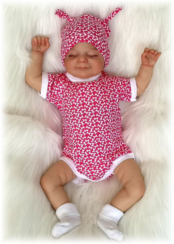 Kojenecká čepička s uzlíky Kostičky růžová