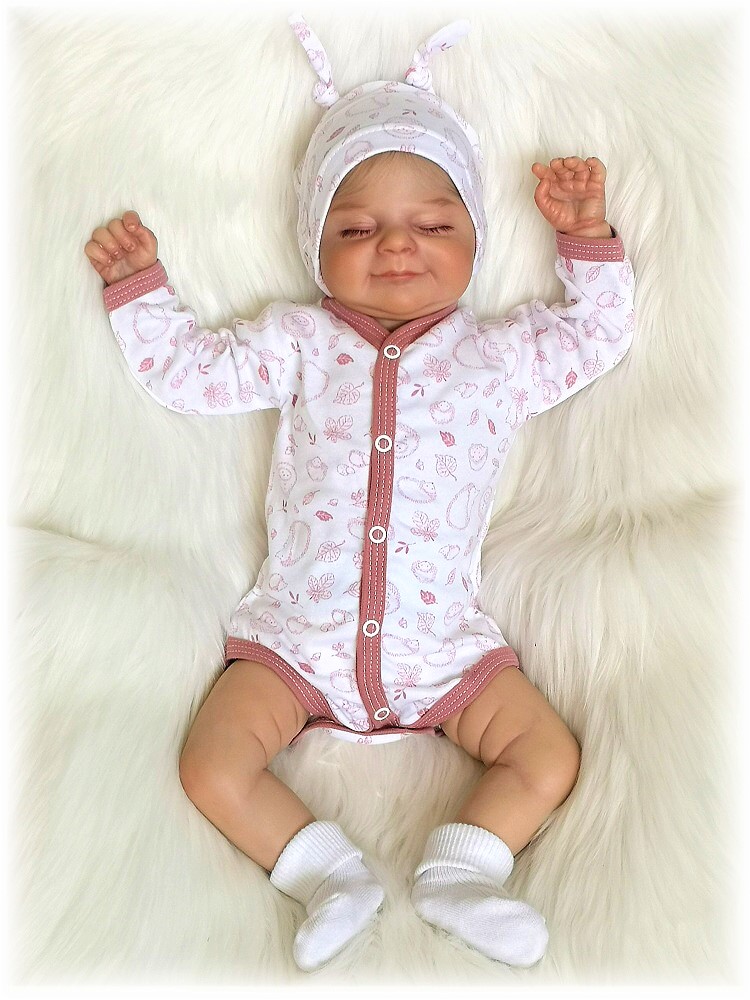 Kojenecká čepička s uzlíky Ježečci pudrová růž