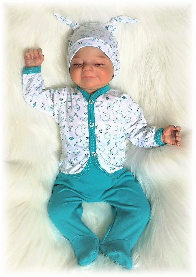 Kojenecká čepička s uzlíky Ježečce Tyrkys