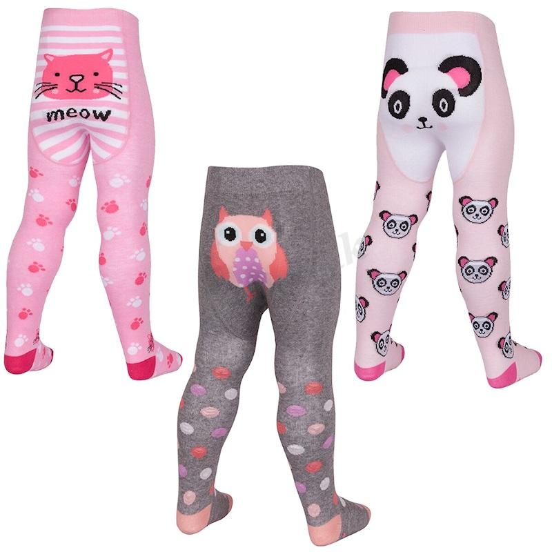 Kojenecké punčocháčky s protiskluzem - sova