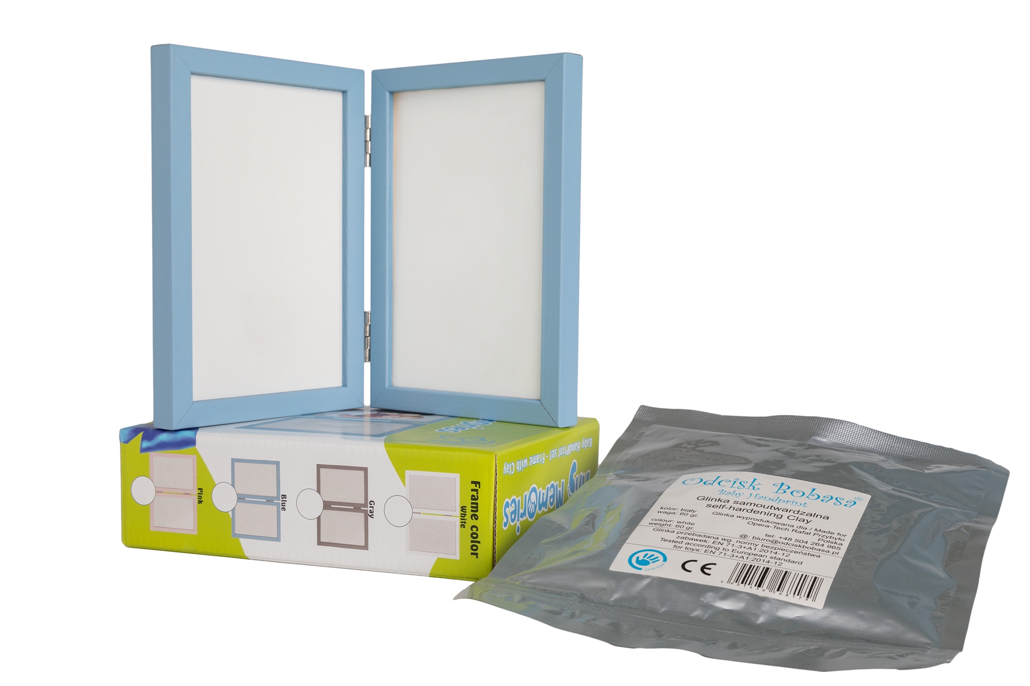 Rámeček pro foto a otisk ručičky 2 modrý