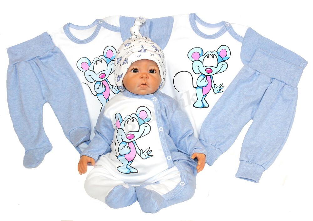 Bavlněná čepička s uzlíkem - modrá melanž