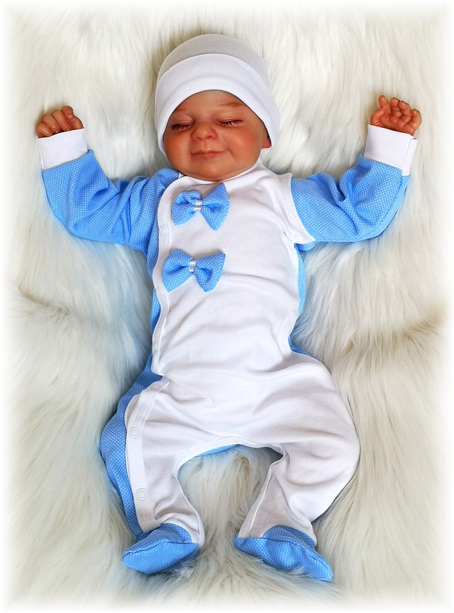 Kojenecký overal Dots modrá 68