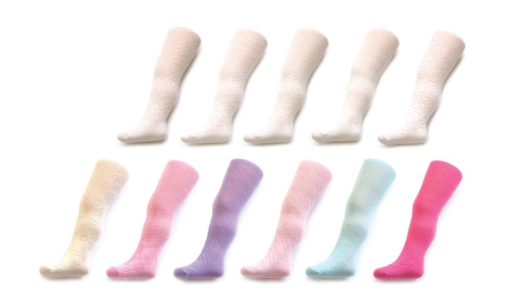 Dívčí žakárové punčocháčky fialové