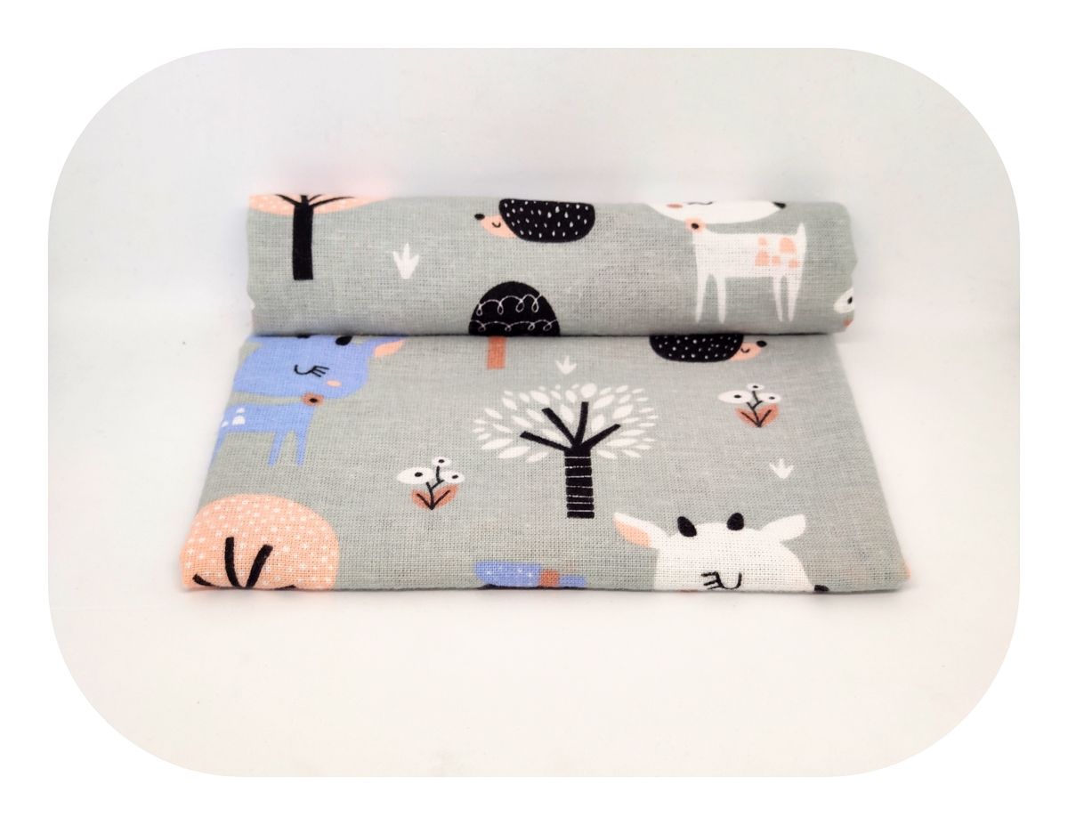 Dětská flanelová plena Les šedá