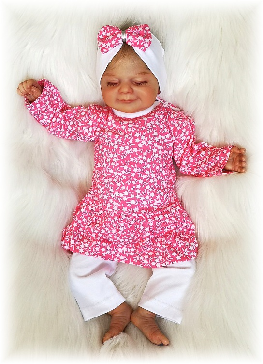 Dívčí 2D souprava tunika+legíny Bílý kvítek 80