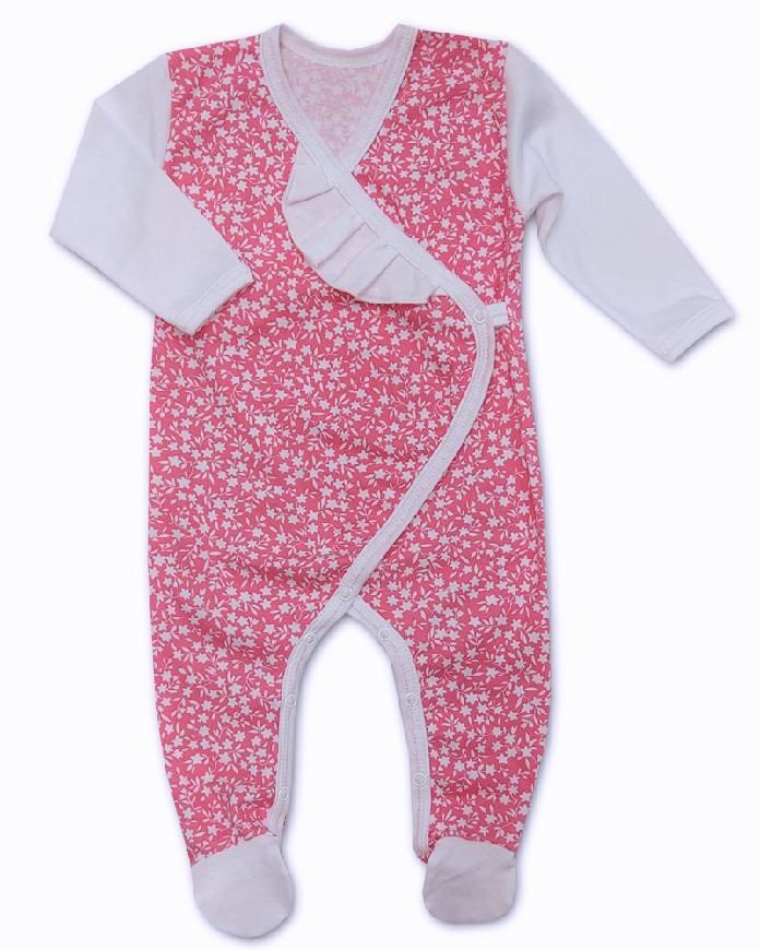 Kojenecký zavinovací overal Bílý kvítek 74