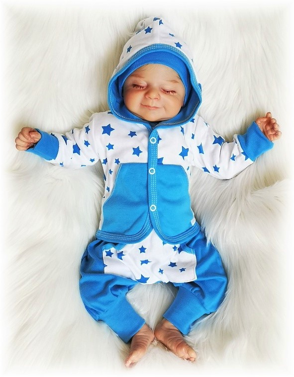 Kojenecká bavlněná mikinka Hvězda bílomodrá 86