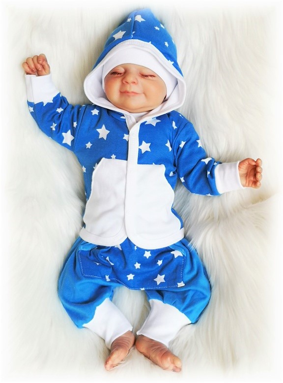 Dětská bavlněná mikinka Hvězda modrobílá 92