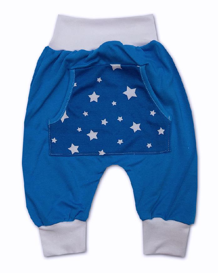 Kojenecká 2D souprava body+baggy Hvězda modrobílá 62
