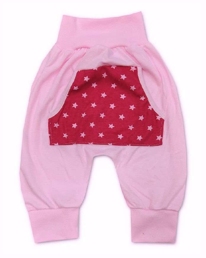 Kojenecká 2D souprava body+baggy Hvězda růžová 68