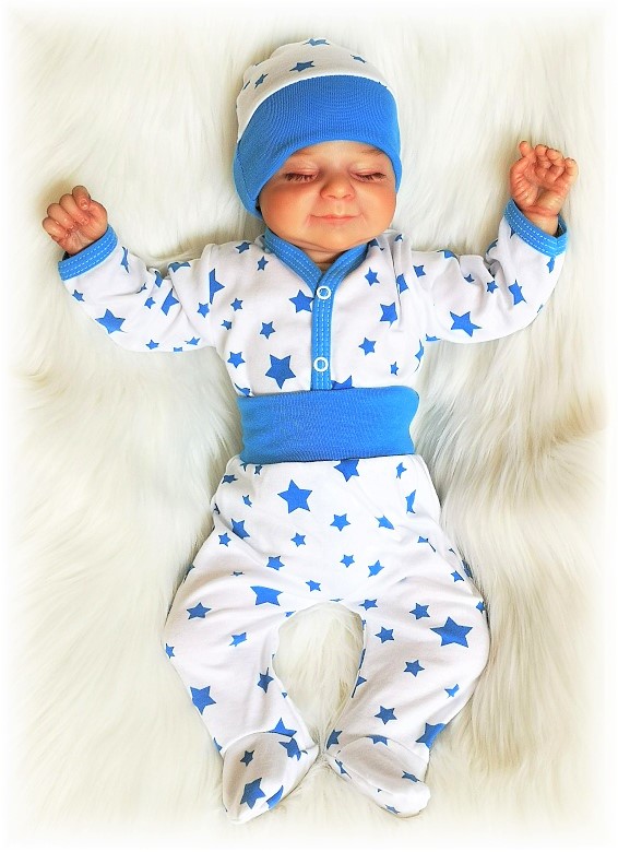 Bavlněná čepička Hvězda bílomodrá