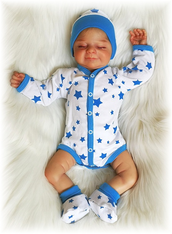 Kojenecké bavlněné capáčky Hvězda bílomodrá 62/68