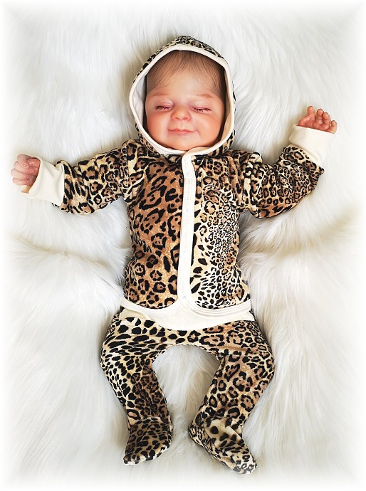 Kojenecká sametová mikinka s kapucí Zvíře 74