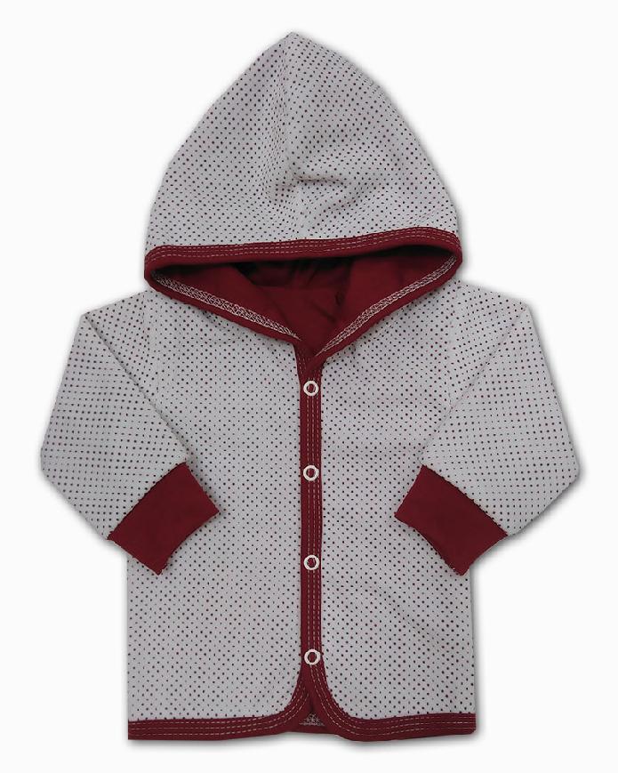 Kojenecká sametová mikinka s kapucí Sametový puntík 86