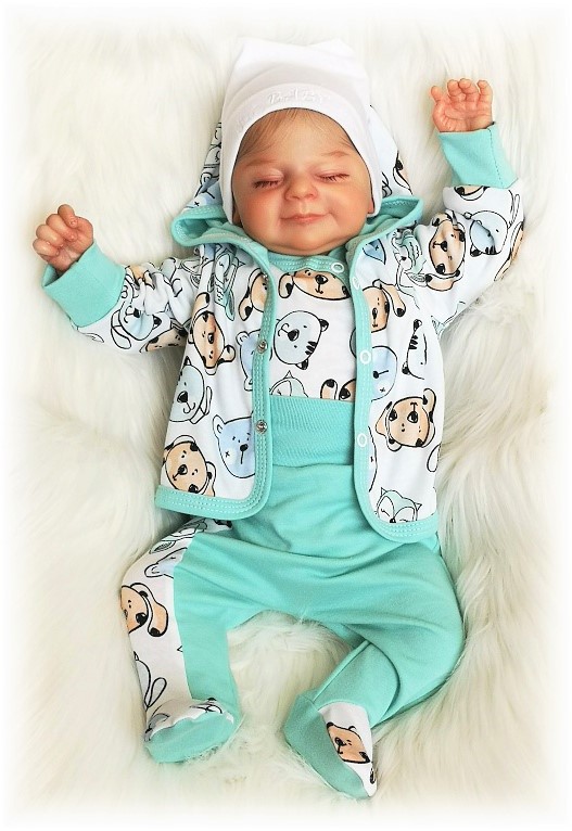 Kojenecká mikinka Zvířátka mint 86