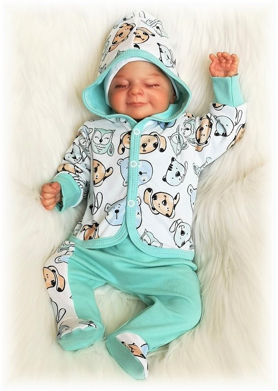 Kojenecká mikinka Zvířátka mint 86