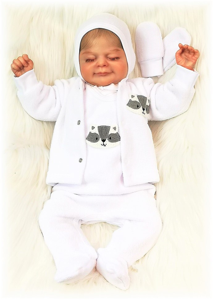 Kojenecká teplá 5D souprava do porodnice Mýval bílá 62