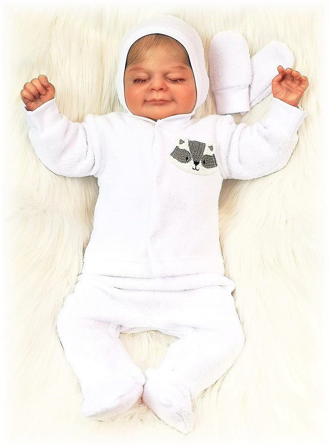 Kojenecká teplá 5D souprava do porodnice Mýval bílá 62