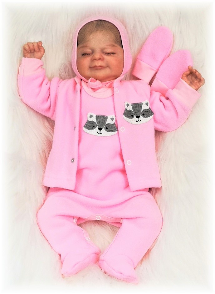 Kojenecká teplá 5D souprava do porodnice Mýval růžová 62