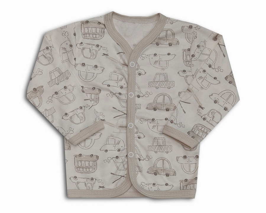 Kojenecký kabátek AUTA krém 50