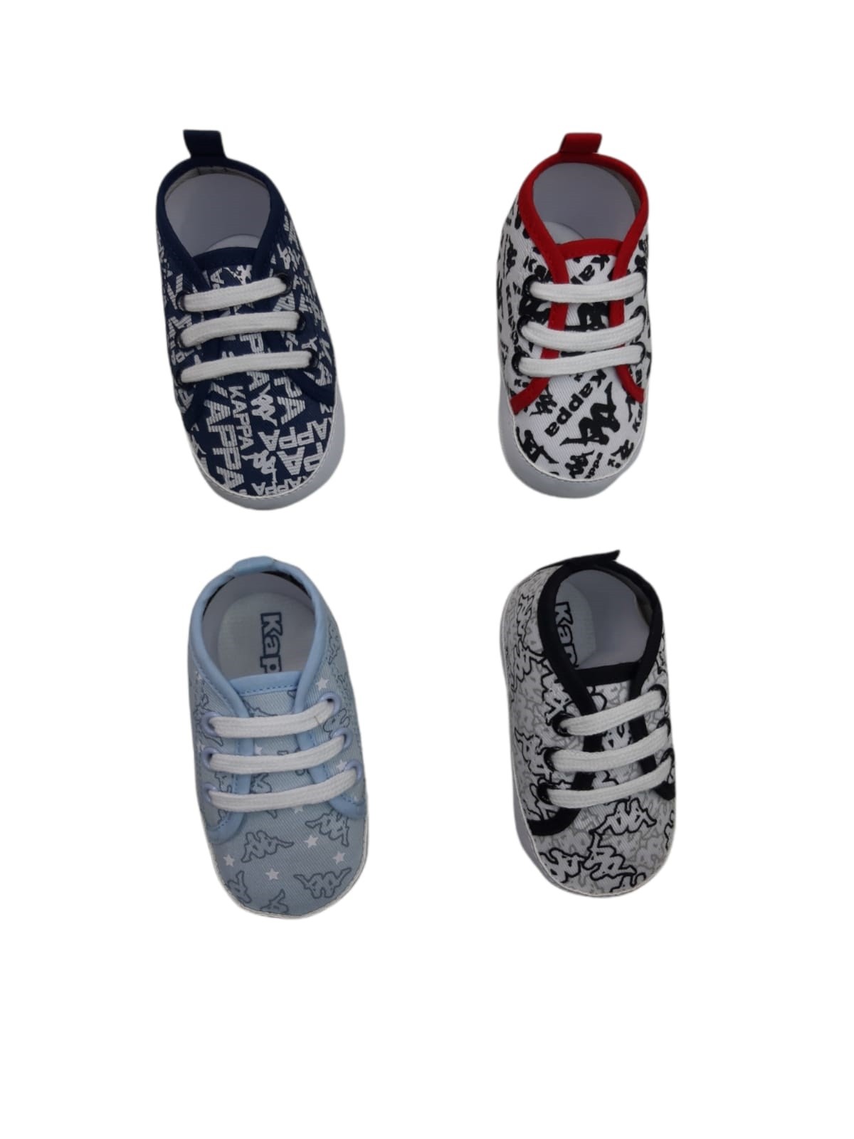 Kojenecké capáčky KAPPA černobílé - červené lemování