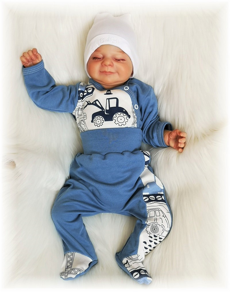 Kojenecké polodupačky Bagr modrá 68