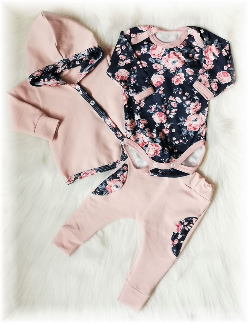 Kojenecká 3D souprava Rose navy blue 80