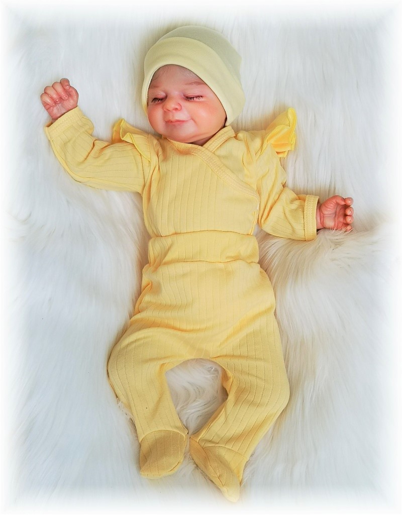 Kojenecká 2D souprava Proužek - žlutá 56