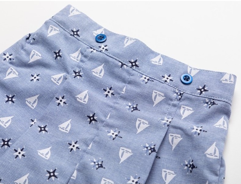 Kojenecká 2D letní souprava kraťasy+košile Lodička