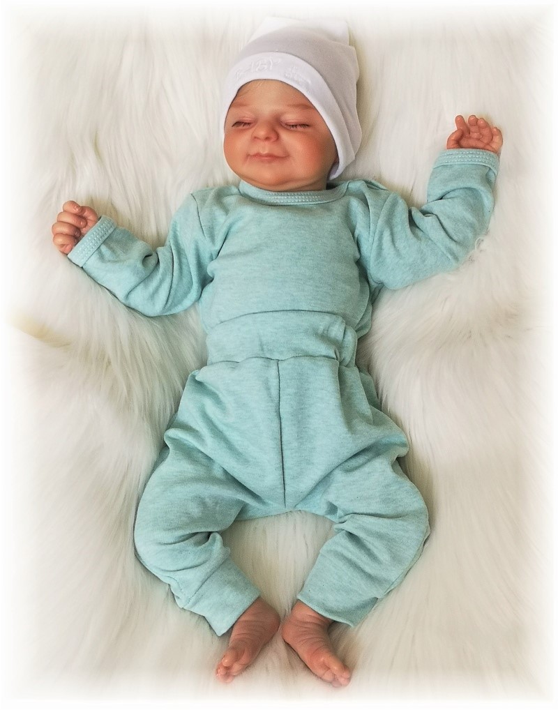 Dětská bavlněná 2D souprava mint melanž 98