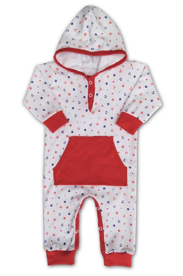 Kojenecký overal s kapucí Moře 74