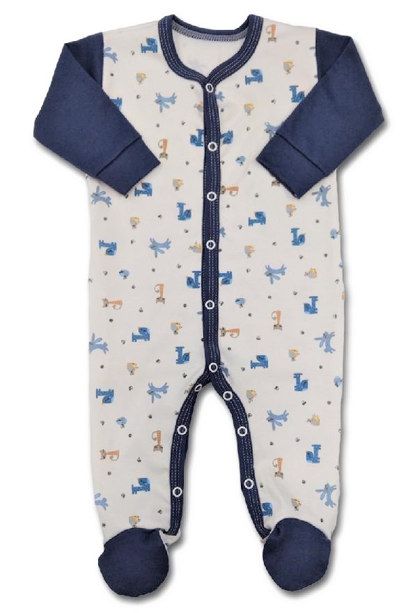 Kojenecký overal Zvířátka denim 74