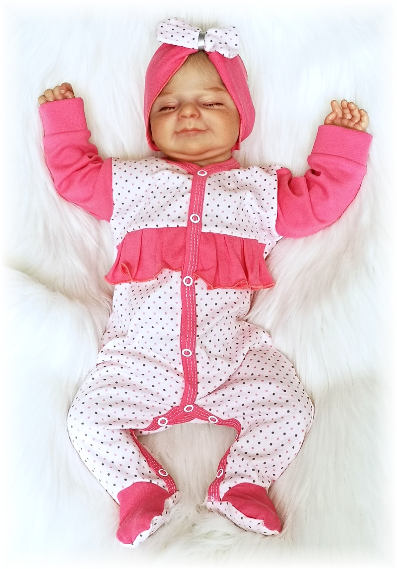 Kojenecký overal Růžový puntíček 80