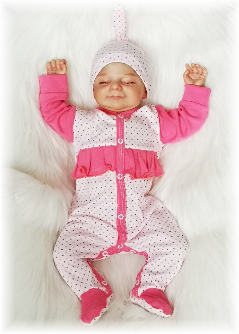 Kojenecký overal Růžový puntíček 80