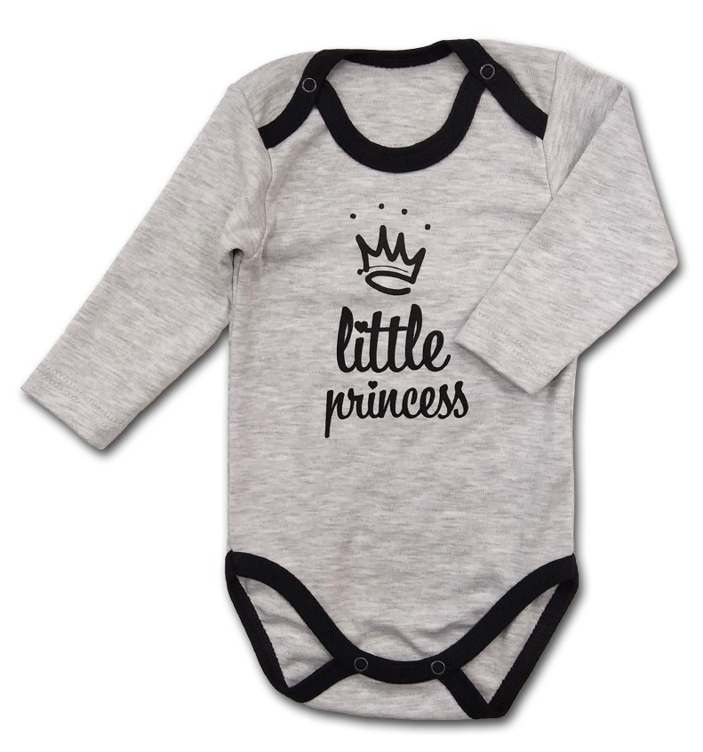 Kojenecké body LITTLE PRINCESS šedá 86