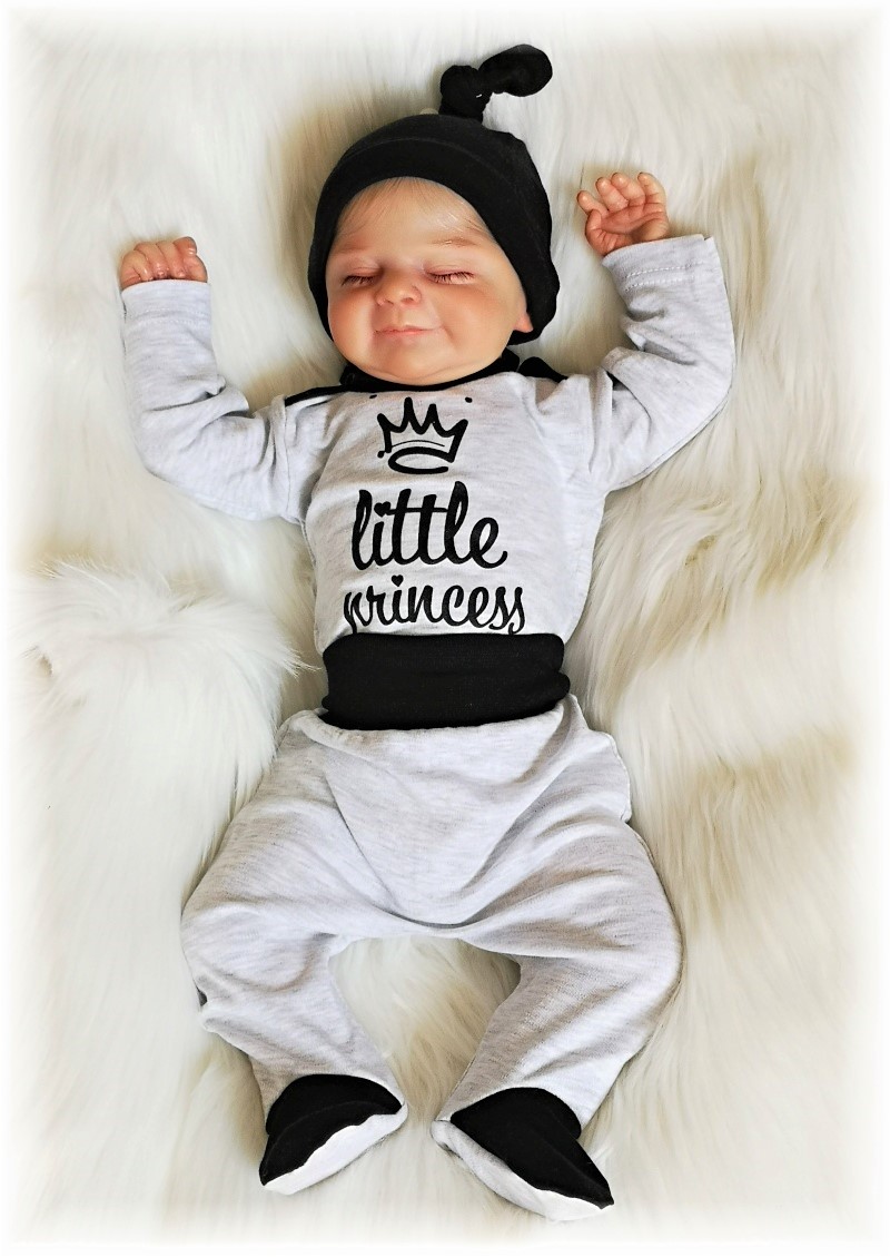 Dětská 2D souprava LITTLE PRINCESS šedá 92