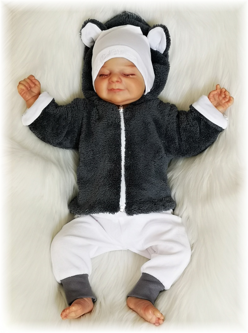 Kojenecká teplá souprava Luna šedá 86