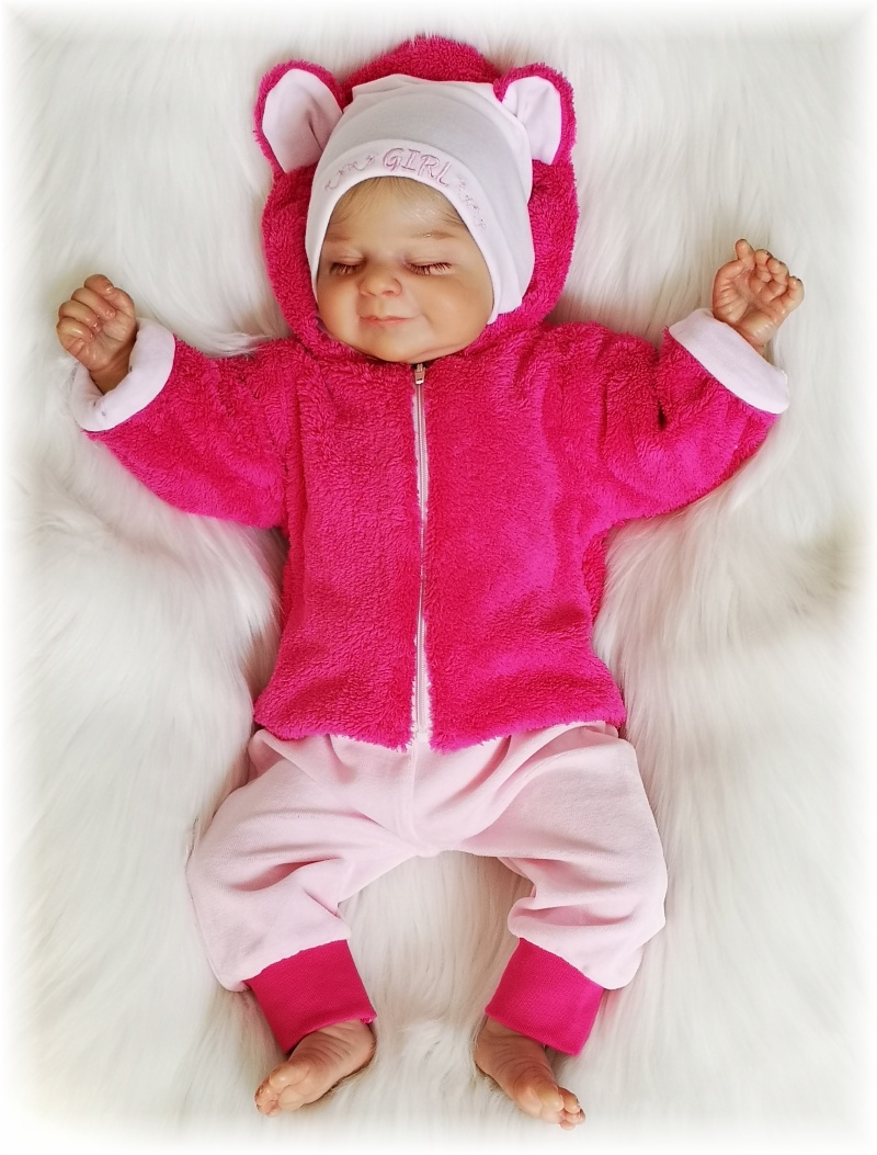 Kojenecká teplá souprava Luna amarant 86