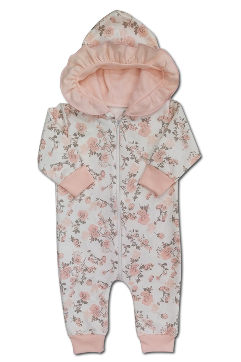 Kojenecký teplákový overálek Rose apricot 86