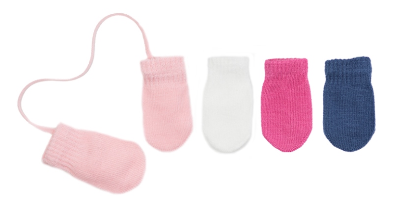 Kojenecké zimní úpletové rukavičky - sv.modrá